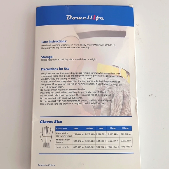 Dowellife Cut Resistant Chefs Gloves 316L Stainless Steel Wire Size XL - Picture 2 of 5